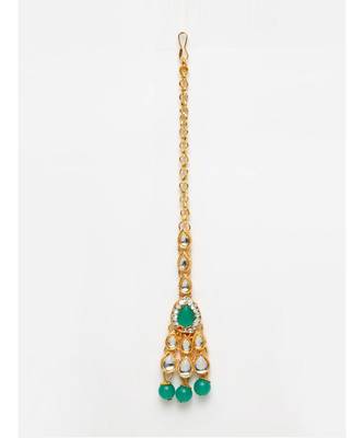 Kundan Gold Plated Green Beads Traditional Party Wear Necklace With Earring Maagtika 7