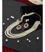 Traditional Party Wear Pearl Studded Gold Plated Jewellery Set