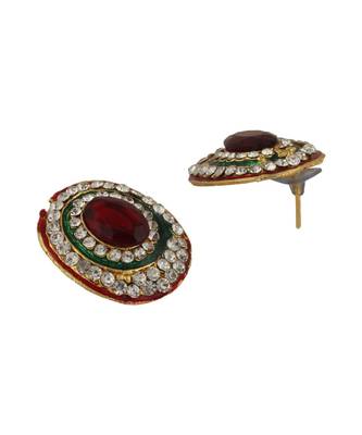 Traditional Party Wear Pearl Studded Gold Plated Jewellery Set 6