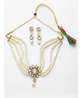 Traditional Pearl And stone Light Weight Party Wear Choker set 2