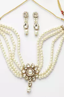 Traditional Pearl And stone Light Weight Party Wear Choker set