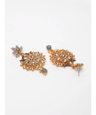 Traditional Goldplated Bridal Look Enamelled Choker With Earring Mangtika Onesize Grey 7