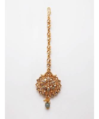 Traditional Goldplated Bridal Look Enamelled Choker With Earring Mangtika Onesize Grey 8