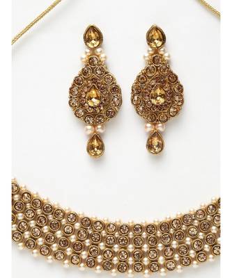 Trendy Gold Plated Jadau Jewellery Set For Women And Girls Onesize Gold 3