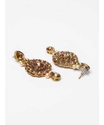 Trendy Gold Plated Jadau Jewellery Set For Women And Girls Onesize Gold 7