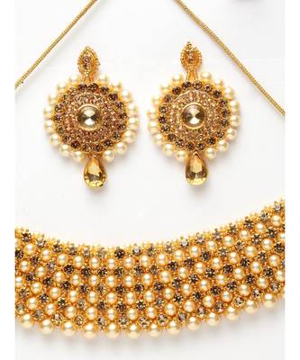 Trendy Gold Plated Jadau Jewellery Set For Women And Girls Onesize Off White 3