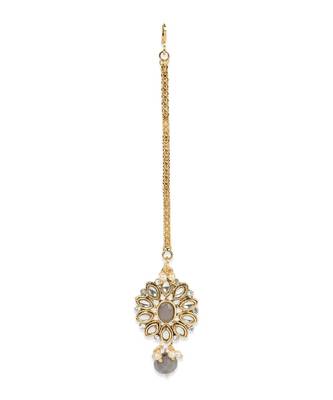 Traditional Gold Plated Pearl Kundan Rani Haar Onesize Grey 7