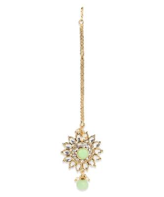 Traditional Gold Plated Pearl Kundan Rani Haar Onesize Sea Green 8