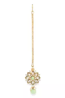 Traditional Gold Plated Pearl Kundan Rani Haar With Earring And Maangtika