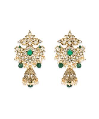 Traditional Gold Plated Pearl Kundan Rani Haar With Earring And Maangtika 7