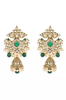Traditional Gold Plated Pearl Kundan Rani Haar With Earring And Maangtika
