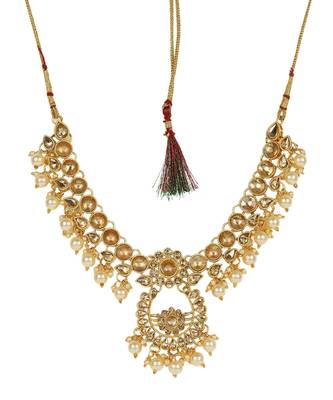 Traditional Gold Plated Kundan And Pearl Choker 3
