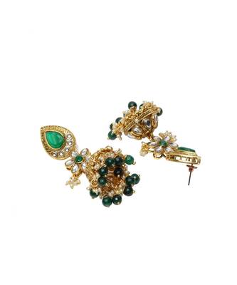 Tradtional Gold Plated Kundan Green Choker Bridal Necklace 4