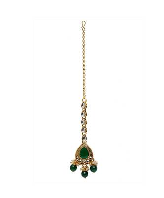 Tradtional Gold Plated Kundan Green Choker Bridal Necklace 6