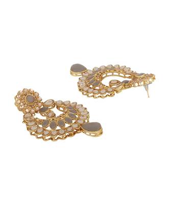 Ethnic Bridal Gold Plated Stone And Pearl Choker With Earring Maangtika 6