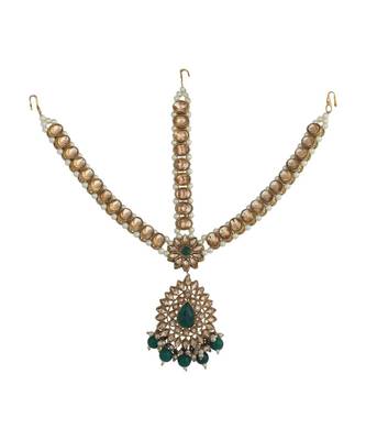 Designer Gold Plated Stone Studded Party Wear Maathapatti 2