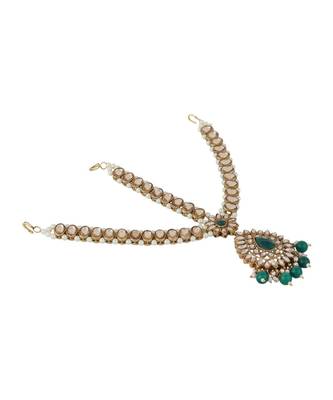 Designer Gold Plated Stone Studded Party Wear Maathapatti 3