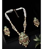 Women Gold Toned & Sea Green Coloured Jewellery Set
