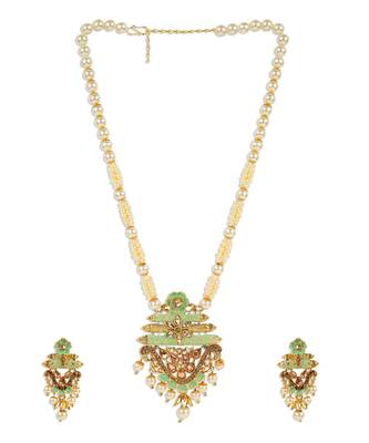 Women Gold Toned & Sea Green Coloured Jewellery Set 3