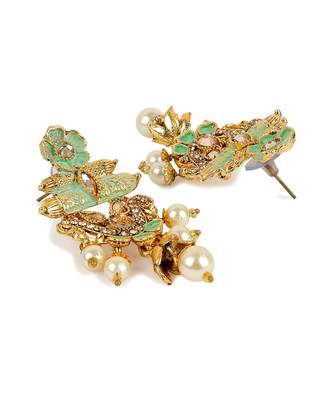 Women Gold Toned & Sea Green Coloured Jewellery Set 6