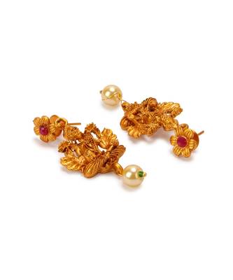 Gold Plated Stone Studded Maa Laxmi Temple Jewellery Set 4