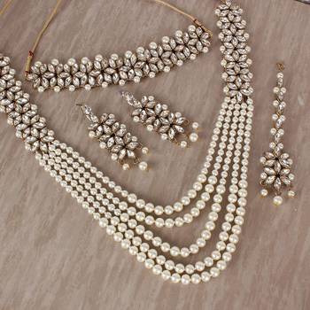 Indian Bollywood Style Combo of Choker and Long Jewellery set 2