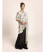 Printed Art Crepe Kurta with Art Crepe Palazzo and Art Georgette Dupatta for Women