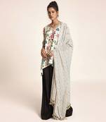 Printed Art Crepe Kurta with Art Crepe Palazzo and Art Georgette Dupatta for Women
