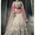 Off-white Thread embroidered georgette semi stitched Wedding lehenga