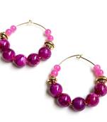 Pink crystal hoops