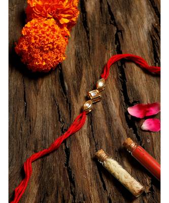 gold Kundan Rakhi Gift Box 1