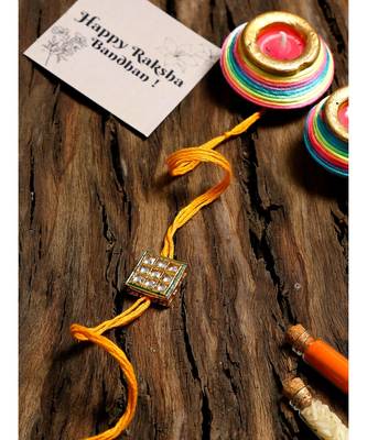 gold Kundan Rakhi Gift Box 1