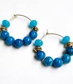 Blue crystal hoops
