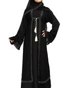 Khadija fashion Women's three layer silver pearl sleeve nida fabric burqa with koty and scarf free