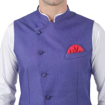 Purple plain cotton kurta-pajama 4