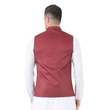 Maroon plain cotton kurta-pajama 3
