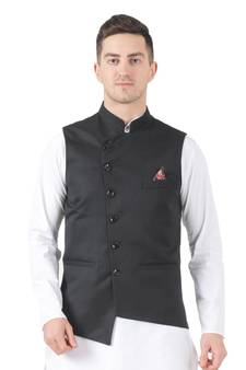 Black plain cotton kurta-pajama