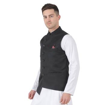 Black plain cotton kurta-pajama 2