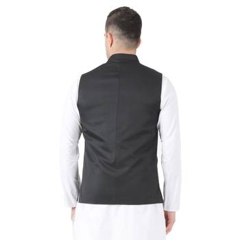 Black plain cotton kurta-pajama 3
