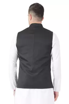 Black plain cotton kurta-pajama