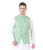 Green plain cotton kurta-pajama