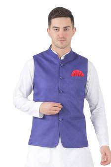 Purple plain cotton kurta-pajama