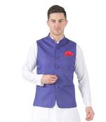 Purple plain cotton kurta-pajama