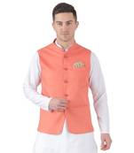 Orange plain cotton kurta-pajama