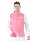 Pink plain cotton kurta-pajama