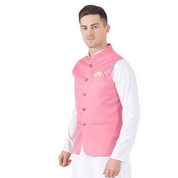 Pink plain cotton kurta-pajama 2