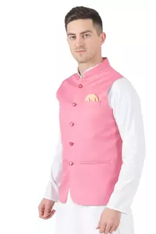 Pink plain cotton kurta-pajama