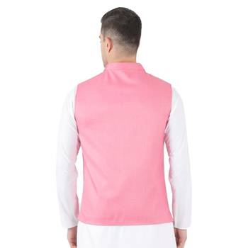 Pink plain cotton kurta-pajama 3