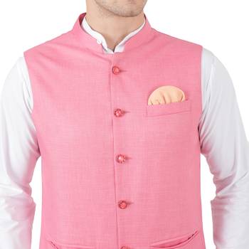 Pink plain cotton kurta-pajama 4