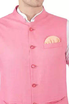 Pink plain cotton kurta-pajama